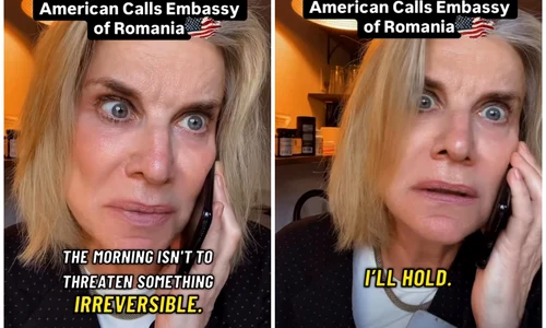 O comediantă americană a devenit virală după ce a „cerut azil” la Ambasada României, într-un videoclip satiric FOTO: captură Instagram