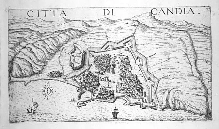 Hartă a Candiei publicată la Veneţia în 1651