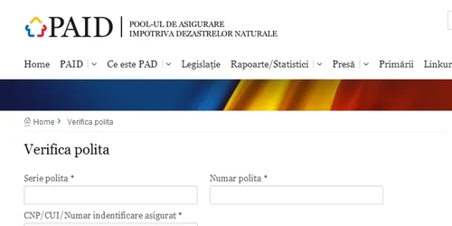 verificare polita PAD pe site PAID