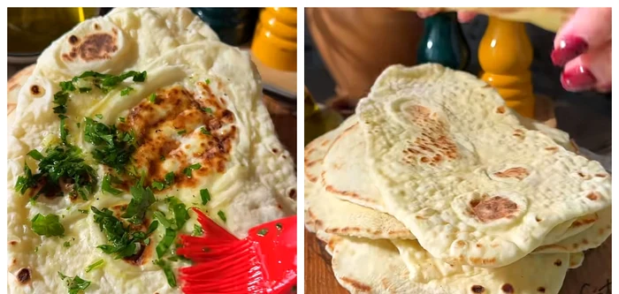 Pâinici naan, rețeta delicioasă care a făcut furori pe TikTok / foto: Colaj captură video