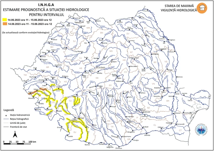 Zonele cu risc major de inundații FOTO INHGA