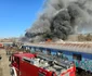 Incendiu la vagoane părăsite în zona triajului dintre Gara de Nord și Gara Basarab foto ISU B If