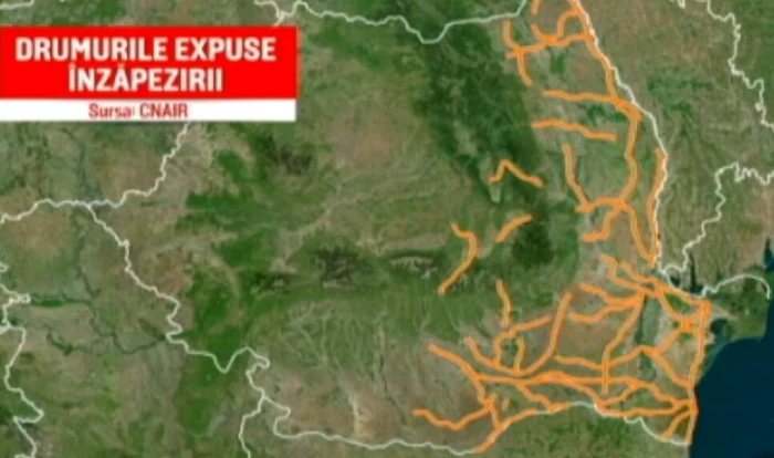 Șoferii vor vedea ce drumuri sunt blocate de nămețifoto: captura stirileprotv.ro