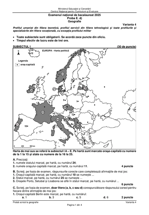 Bacalaureat 2025 - sesiunea de toamnă. Elevii au susținut proba la alegere a profilului. Subiecte și bareme de corectare 41 image