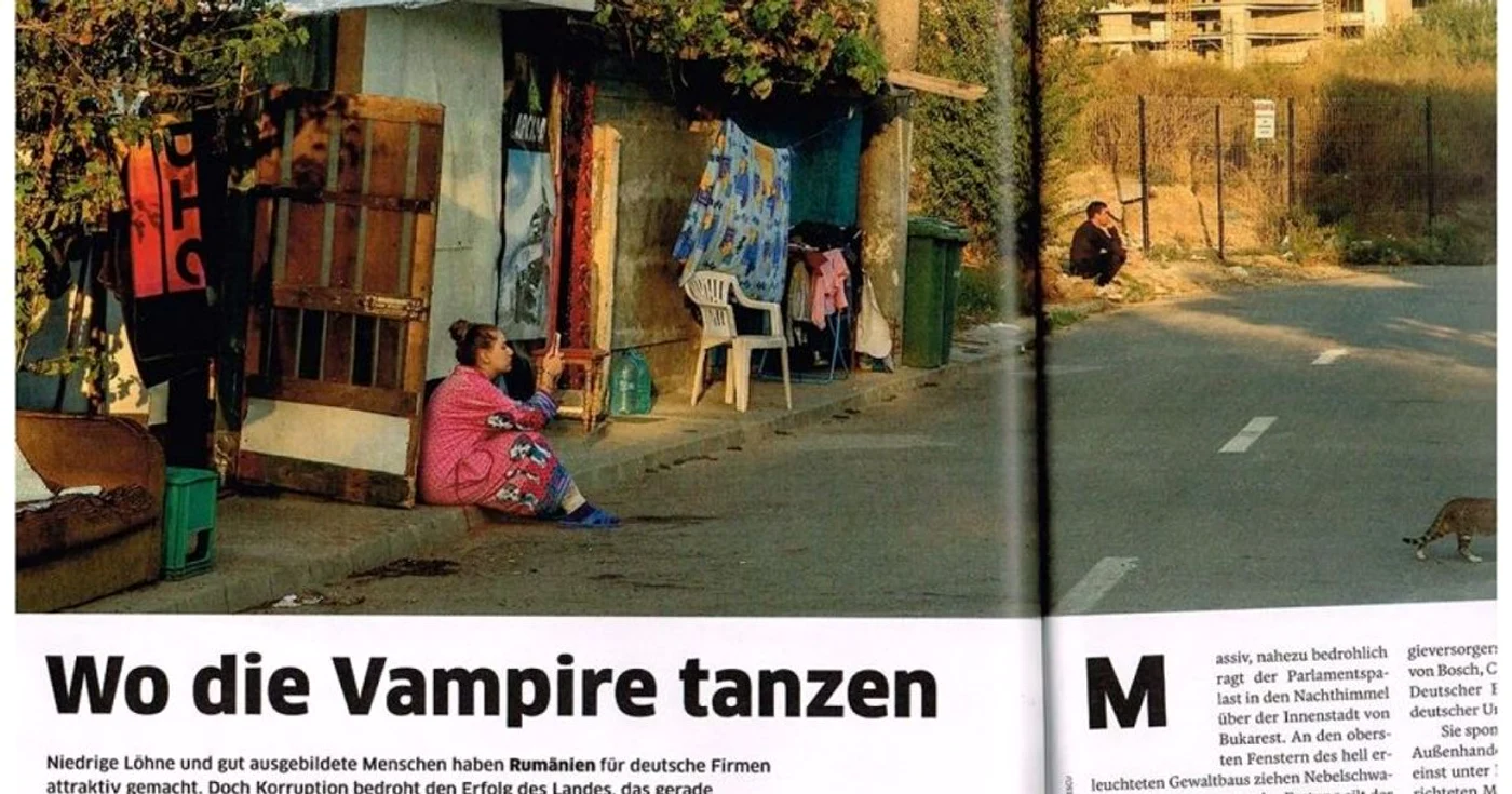 Analiza din WirtschaftsWoche despre România, ilustrată cu o fotografie cu romi FOTO WirtschaftsWoche