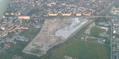 Şantierul mall-ului din Calea Şagului văzut din avion FOTO Ştefan Both