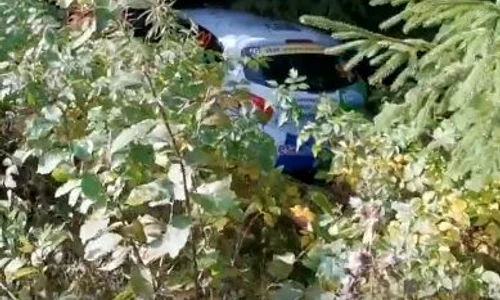 Mașina în care se afla Dani Oțil atunci când a ieșit din drum jpeg