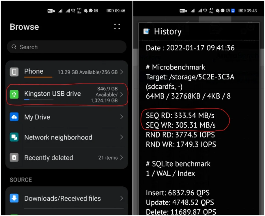 Kingston DataTraveler Max test smartphone Huawei