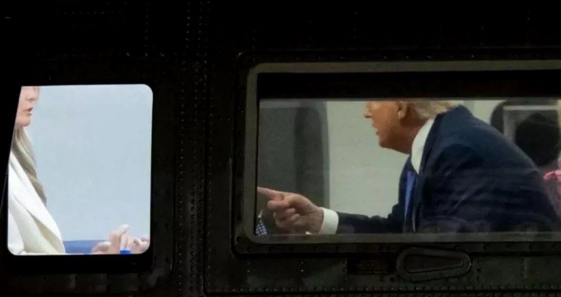 Donald și Melania Trump, discuţie tensionată la întoarcerea acasă. FOTO: captură video/SkyNews