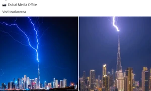 Burj Khalifa lovit de fulger foto Dubai media office png