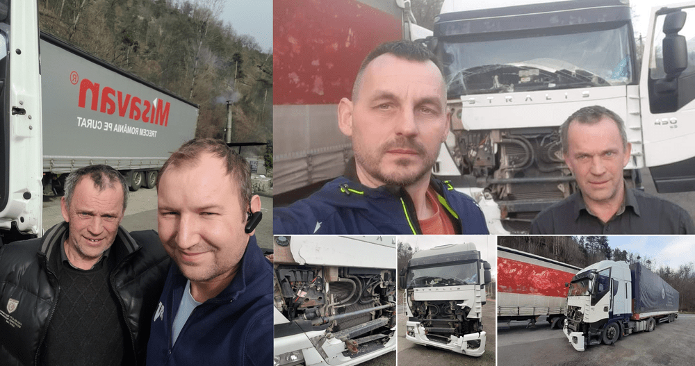 Ce se va întâmpla cu șoferul ucrainean blocat pe Valea Oltului: TIR defect în urma unui coliziuni FOTO