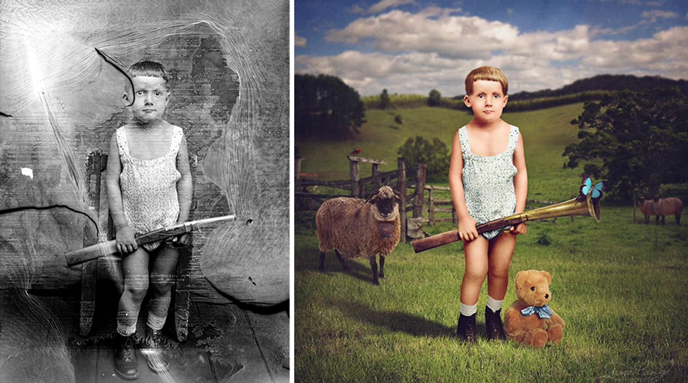 Fotografiile lui Costică Acsinte au fost colorate de o artistă din AustraliaFoto: Facebook