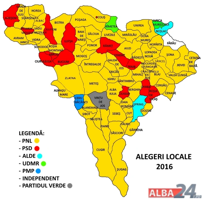 PNL a câştigat majoritatea la Consiliul Judeţean Alba cu un procent de 53,2%. Sursa foto: alba24.ro