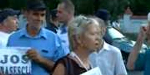 Protest la Palatul Cotroceni (captură Realitatea TV)