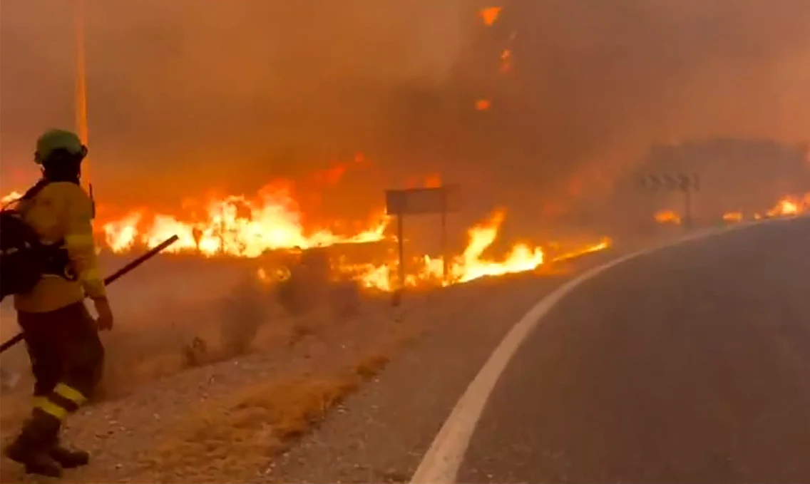  Incendiu de vegetația în Spania, Almería FOTO AFP