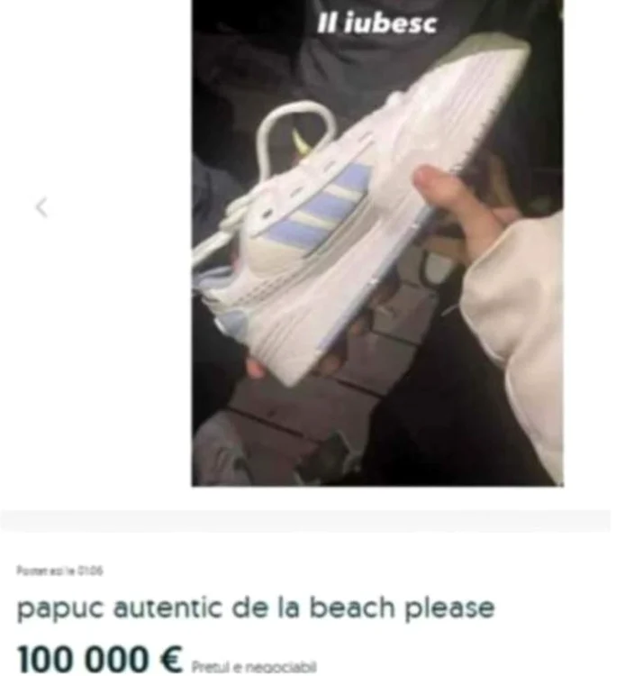 Românca cerea aproximatix 500.000 de lei pe adidasul rapperului 6ix9ine 
