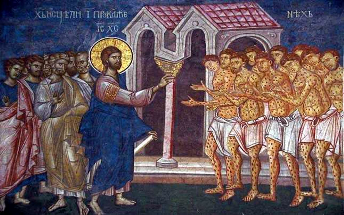 Iconografie Vindecarea celor 10 leproşi.