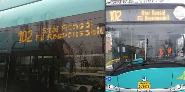 Mesaje pe autobuze la Galaţi FOTO PM Galaţi
