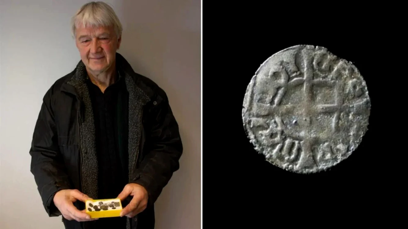 Jan Gunnar Fugelsnes le-a dat arheologilor monedele rare / foto: Historia.ro