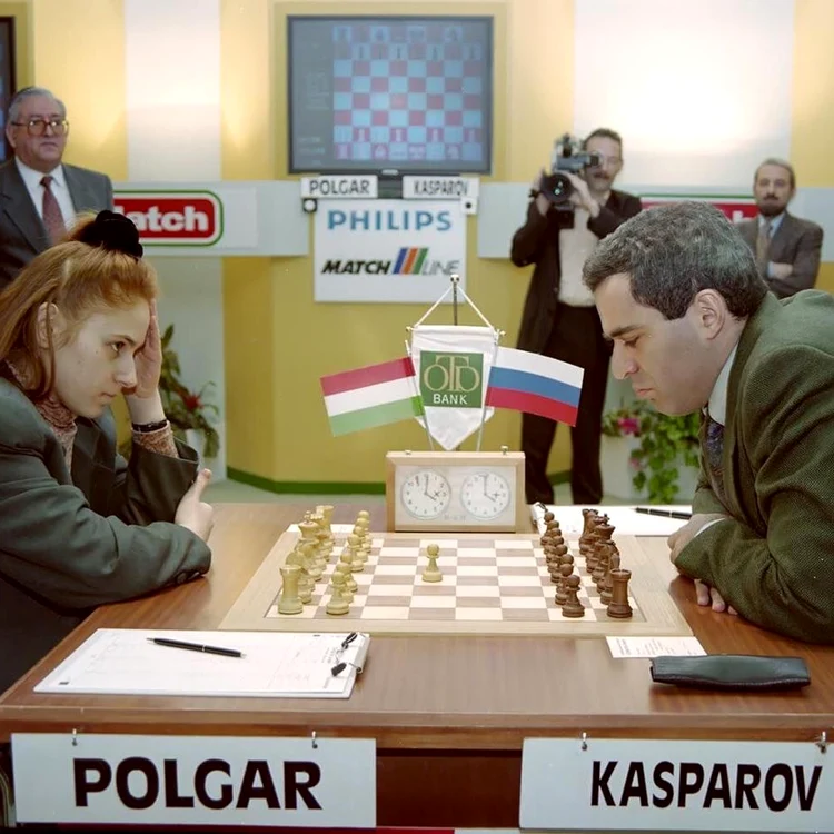 Judit Polgar și Kasparov FOTO: X