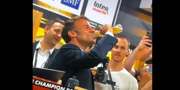 Macron cu bereaTwitter jpg