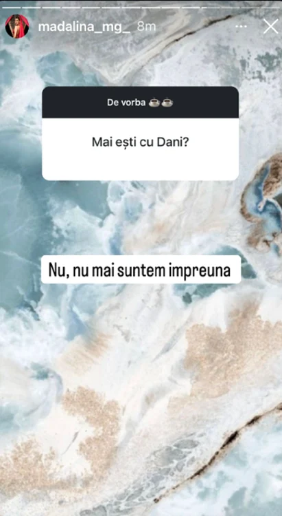 Mădălina și Dani s-au despărțit / foto: Captură InstaStory