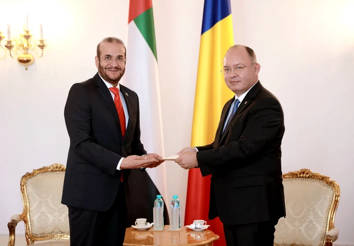 Ambasadorul Emiratelor Arabe Unite și Bogdan Aurescu FOTO Arhivă