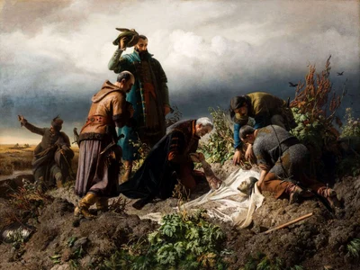 Descoperirea trupului regelui Ludovic al II-lea, după Bătălia de la Mohács. Pictură de Bertalan Székely (© Wikimedia Commons)