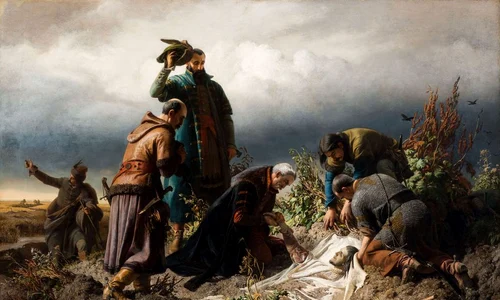 Descoperirea trupului regelui Ludovic al II-lea, după Bătălia de la Mohács. Pictură de Bertalan Székely (© Wikimedia Commons)