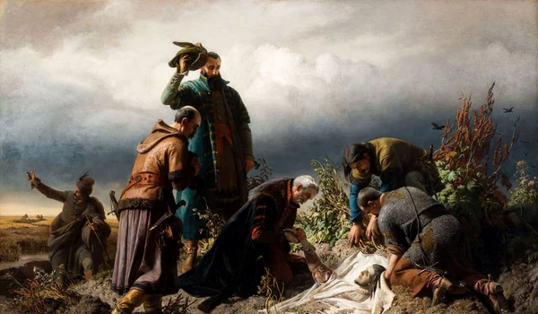 Descoperirea trupului regelui Ludovic al II-lea, după Bătălia de la Mohács. Pictură de Bertalan Székely (© Wikimedia Commons)