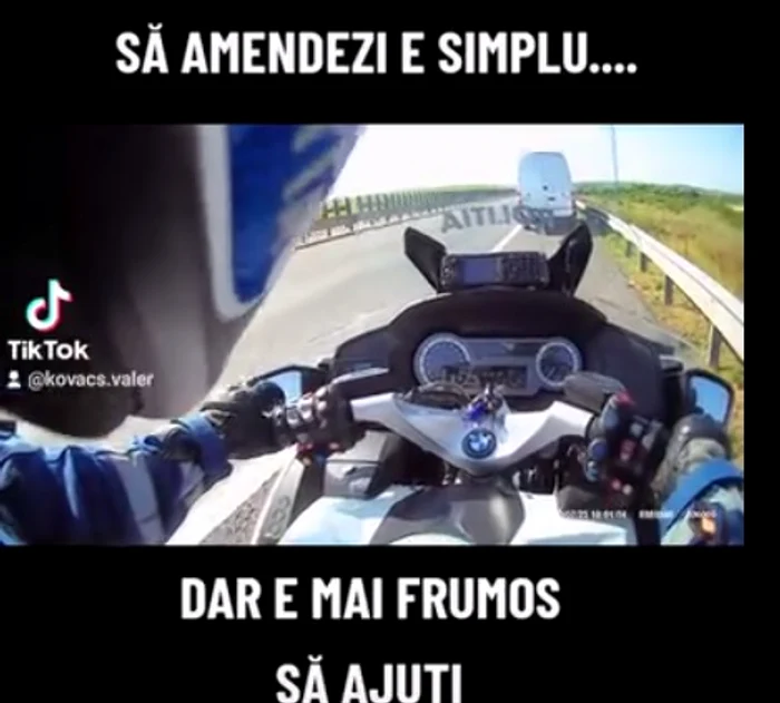 Polițistul a devenit cunoscut pe Tik Tok FOTO captură video
