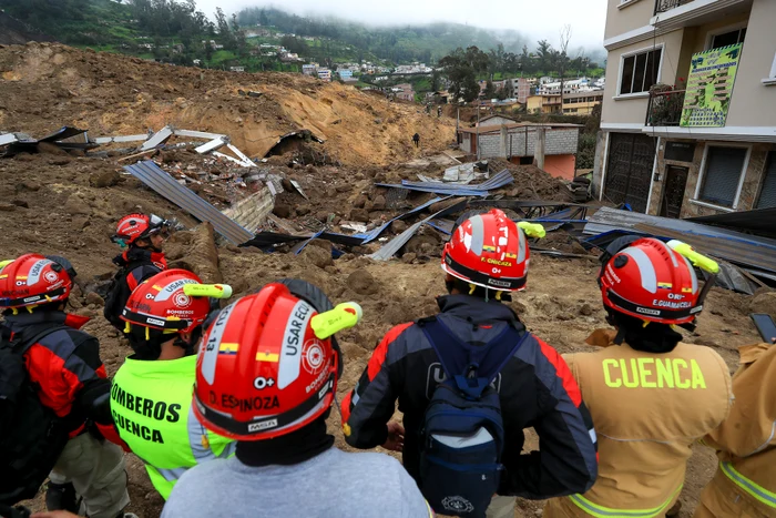 Alunecare de teren în Alausi, Ecuador. Foto: EPA-EFE