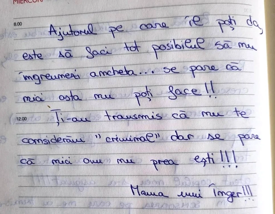 Sfârșitul emoționant al epistolei trimise de mama distrusă. Foto: indrumari-juridice.eu