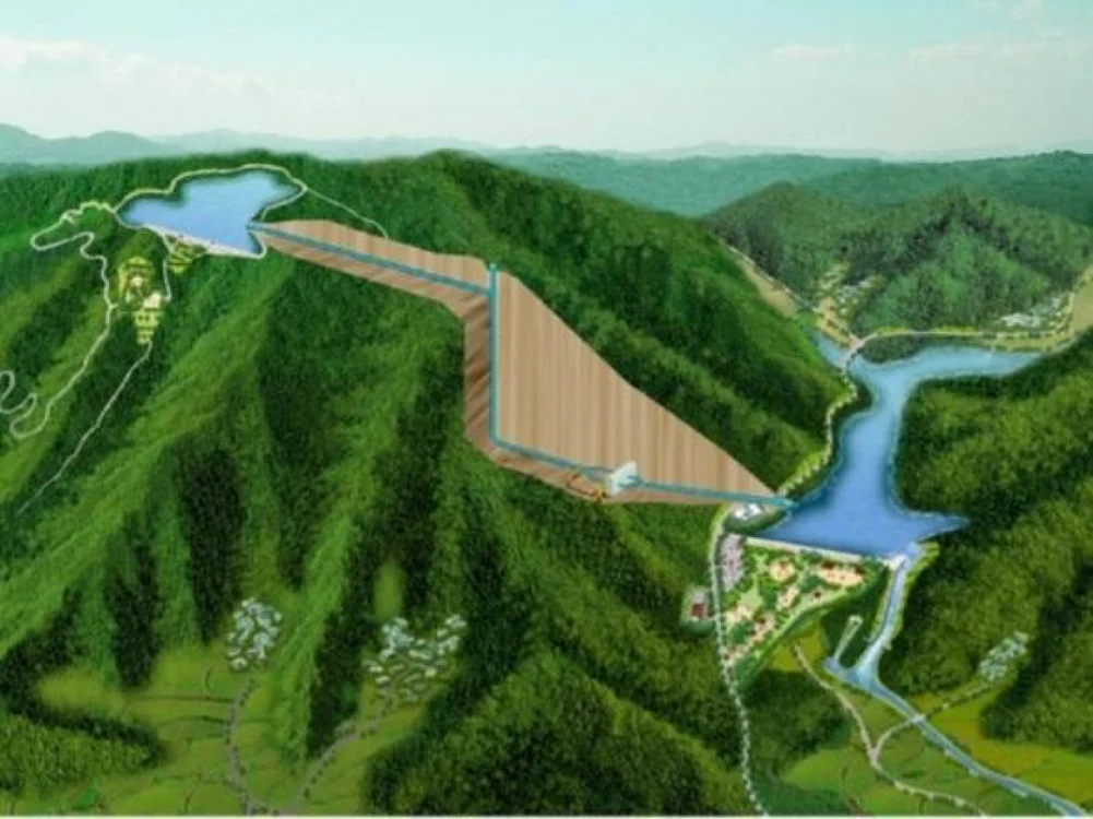 Machetă a proiectului centralei ce va fi construită în zona Tarnița- Lăpuștești