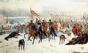Armata polonă cucerind orașul Smolensk. Pictură realizată de Juliusz Kossak în secolul XIX (© Wikimedia Commons)