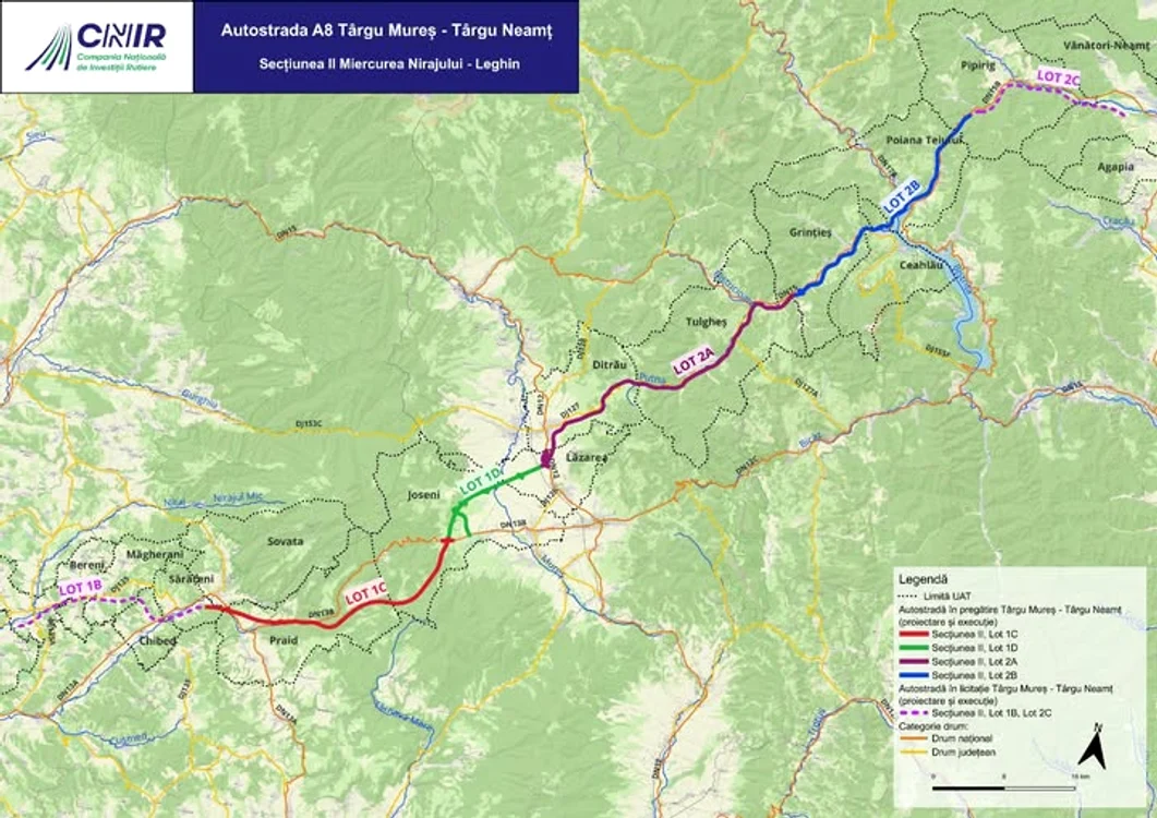 Harta Autostrăzii Uniri