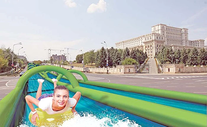 
    Trei ore de distracţie  pe derdeluşul cu apă  vă costă 35 de lei  