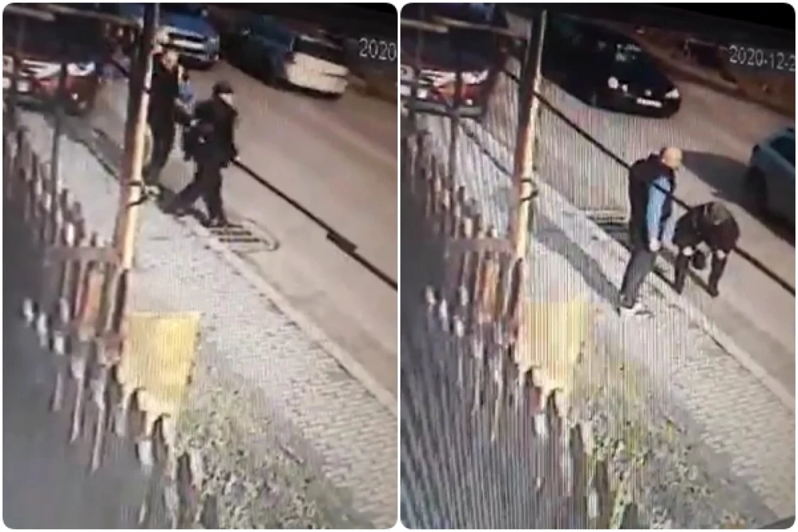 Bărbatul este lovit în şale şi, ulterior, e aproape de a se prăbuşi la pământ