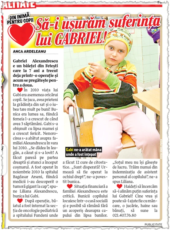 Click! l-a ajutat pe  Gabi şi anul trecut