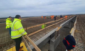 Lucrări la A0 - Autostrada Bucureștiului FOTO Facebook / Irinel Ionel Scriosteanu