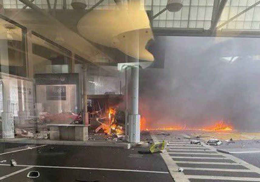 Momentul în care se produce explozia pe podul Rainbow, la granița dintre SUA și Canada VIDEO