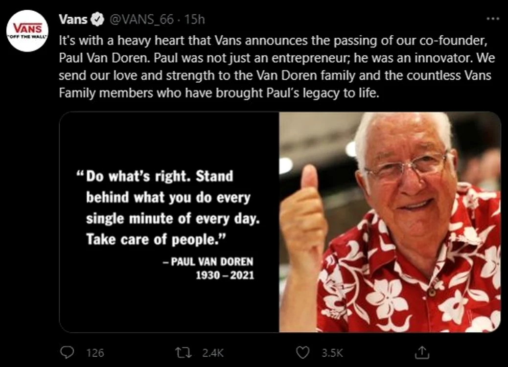
    Paul Van Doren a muritFoto: Twitter  