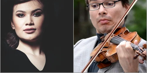 Soprana lirica Barno Ismatuleva violonist Alexandru Tomescu colaj articol FOTO aimartists.eu si Mediafax