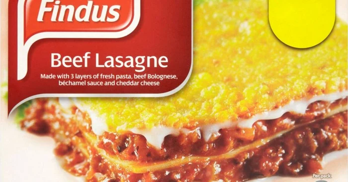 Carne de cal in lasagna marca Findus