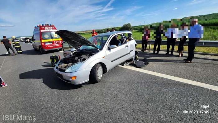 Accident pe Autostrada Trasnilvania FOTO ISU Mureș