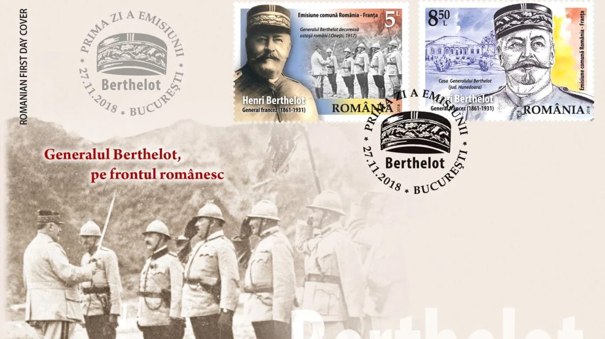 Emisiune comună de mărci poștale România – Franța: General Berthelot, pe frontul românesc jpeg