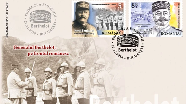 Emisiune comună de mărci poștale România – Franța: General Berthelot, pe frontul românesc  jpeg