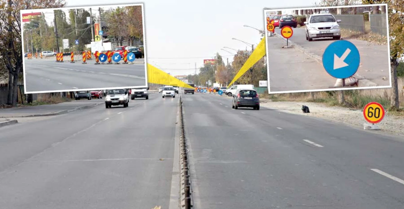 
    La 60-70 de metri  este amplasat semnul  de reducere a vitezei  până la 60 km/h  