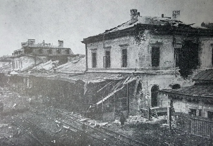 Gara Predeal devastată în toamna anului 1916. Wikipedia