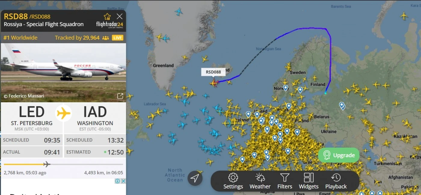 Avionul lui Putin in drum spre Moscova FOTO FlightRadar